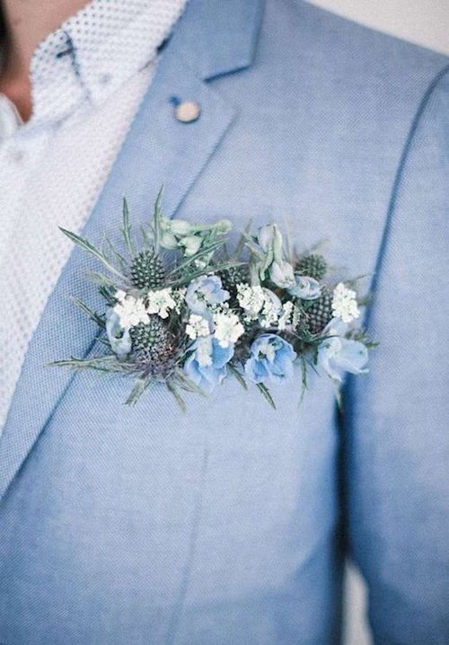 boutonnière mariage pastel