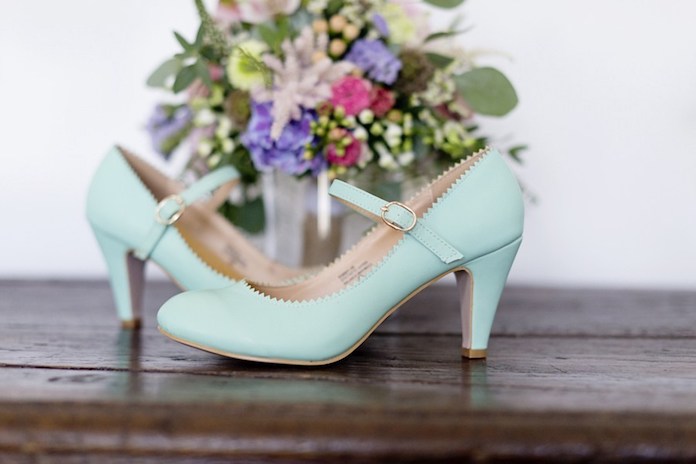 chaussures mariée couleur pastel 