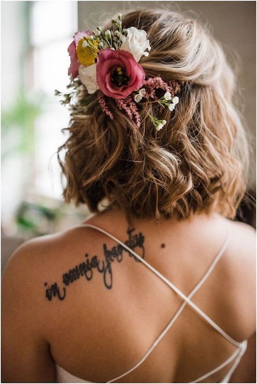 cheveux courts coiffure mariage Pinterest