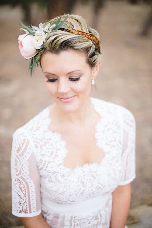 cheveux courts coiffure mariage Pinterest