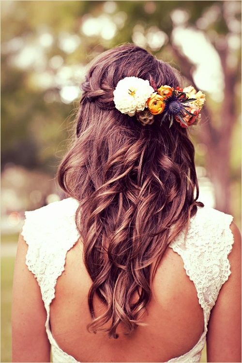 cheveux lâchés coiffure mariage Pinterest