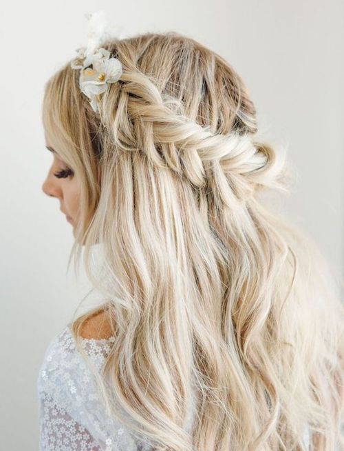 cheveux lâchés coiffure mariage Pinterest