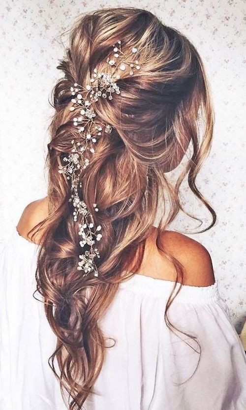 cheveux lâchés coiffure mariage Pinterest