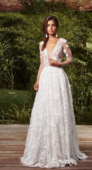 robe de mariée manches longues 2019