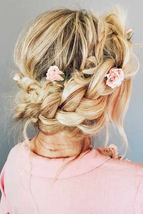 couronne tressée mariage, coiffure mariage tendance