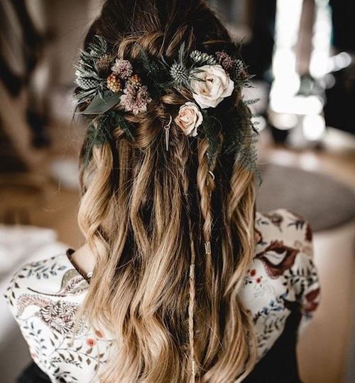 idées coiffure mariage bohème