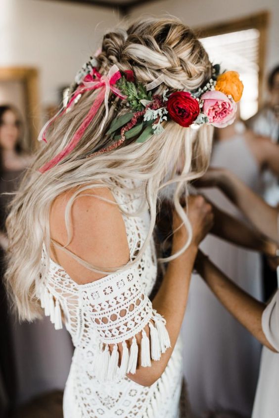 couronne de fleurs tendance mariage 2019