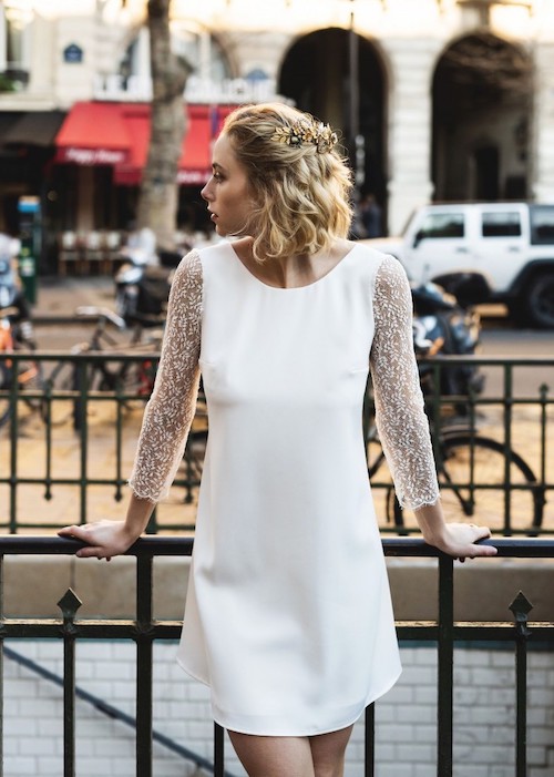 robe de mariée courte et simple