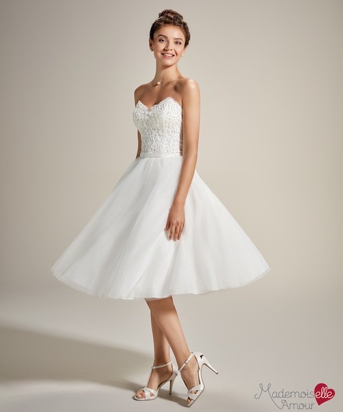 robe mariée bustier courte