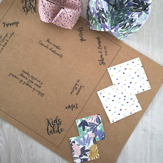 DIY menu enfant mariage