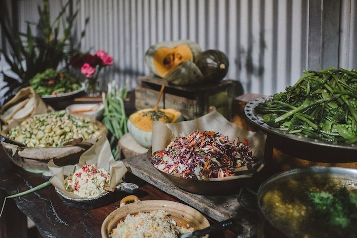 repas mariage bohème 