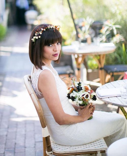 coiffure mariée avec frange