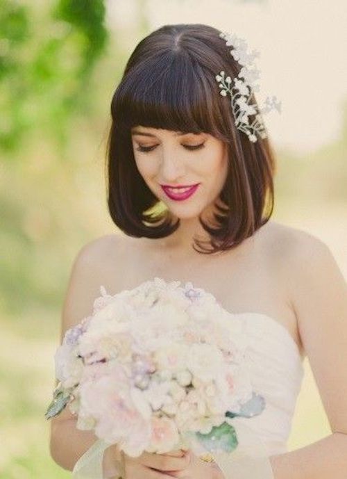 coiffure mariée avec frange