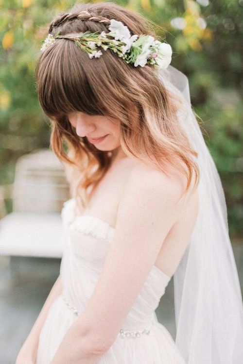 coiffure mariée avec frange