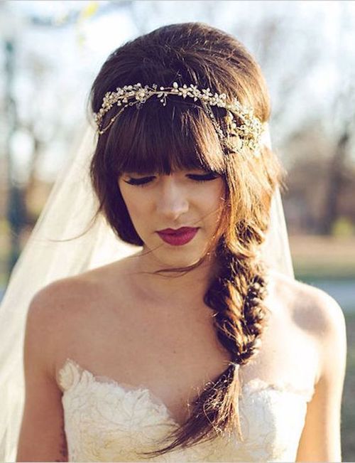 coiffure mariée avec frange