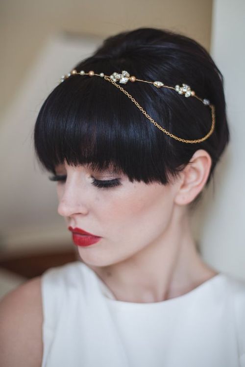 coiffure mariée avec frange