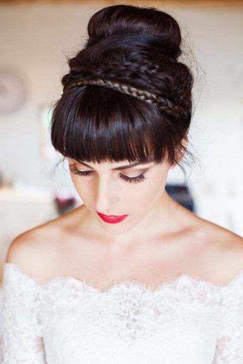 coiffure mariée avec frange