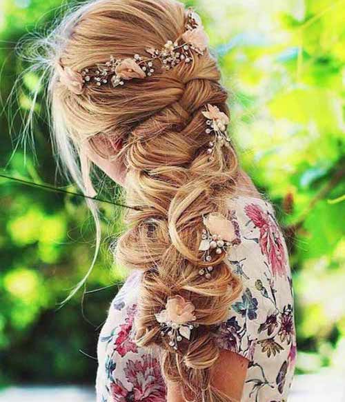 tresses mariage fleurs