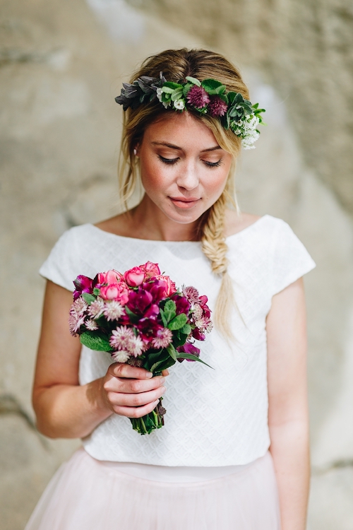 Bandeau à fleur pour coiffure cérémonie champêtre