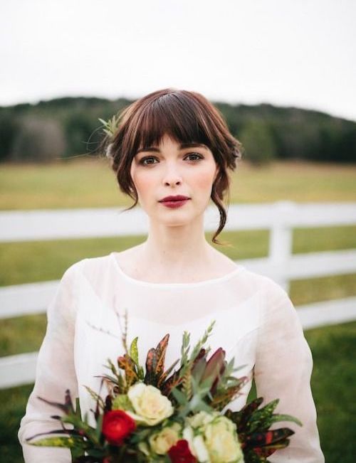 coiffure mariée frange