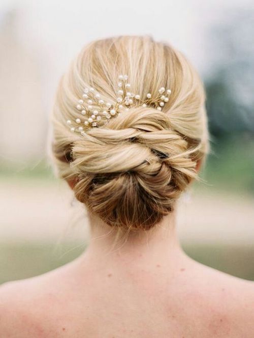 chignon bas tressé mariage