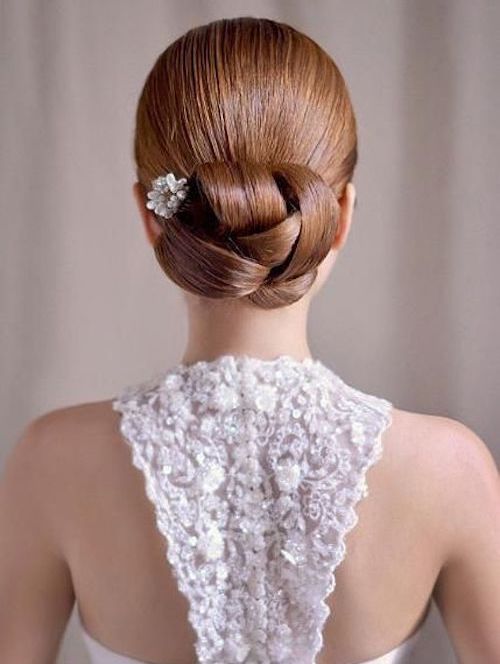 chignon bas tressé mariage