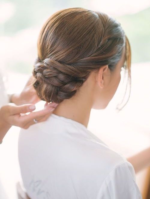 chignon bas tressé mariage