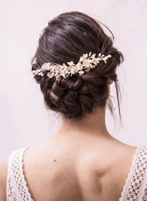 chignon bas tressé mariage