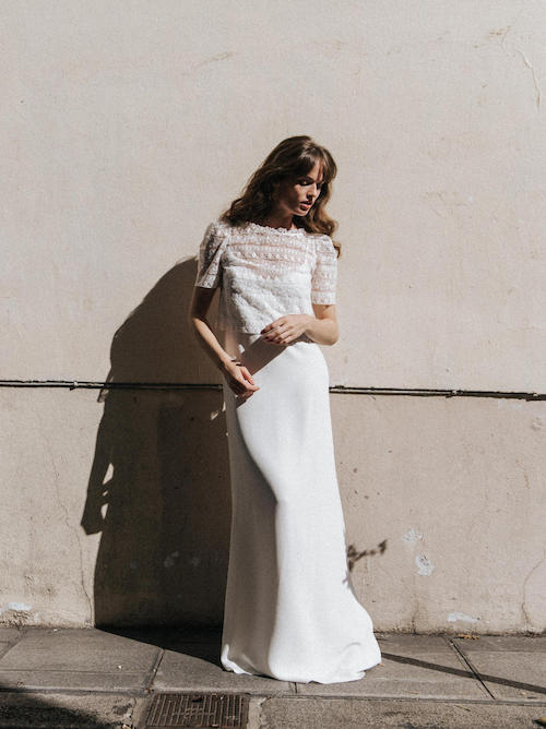 robe de mariée deux pièces