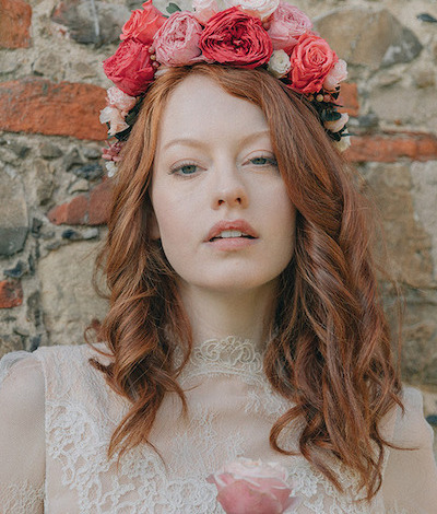 Bandeau à fleur pour coiffure cérémonie champêtre