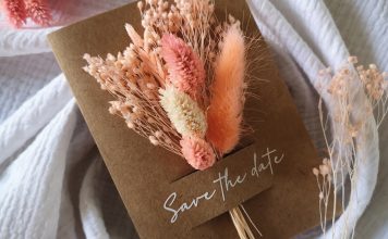 DIY save the date mariage fleurs séchées