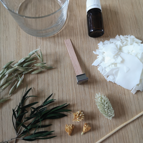 DIY mariage bougie fleurs séchées