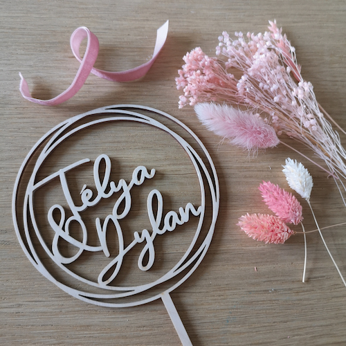 DIY mariage cake topper fleurs séchées