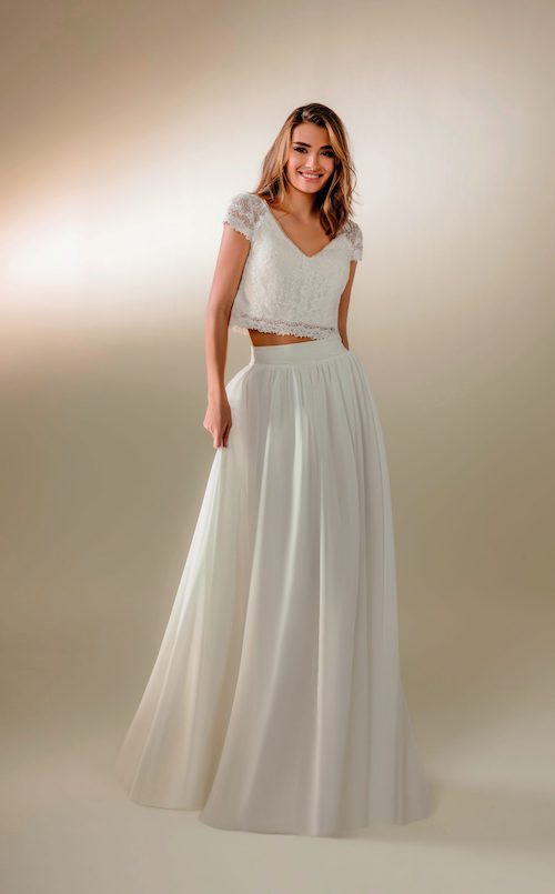 robe de mariée deux pièces