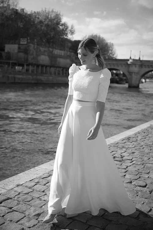 robe de mariée deux pièces