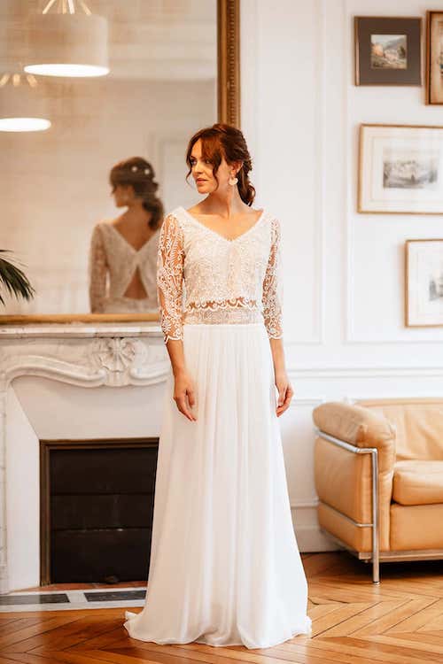 robe de mariée deux pièces