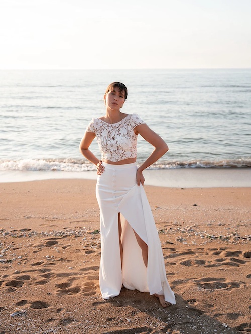 robe de mariée deux pièces