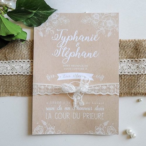 faire part mariage vintage 