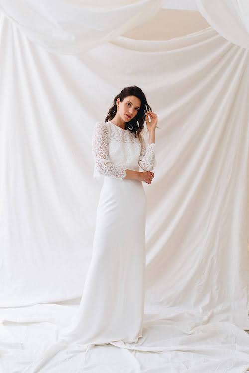 robe de mariée deux pièces