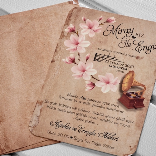 faire part mariage vintage 