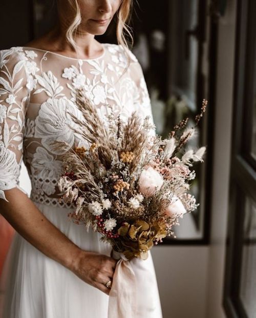 bouquet mariée fleurs séchées