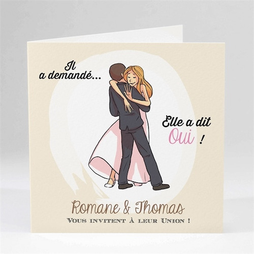 Faire-part de Mariage illustré - Popcarte