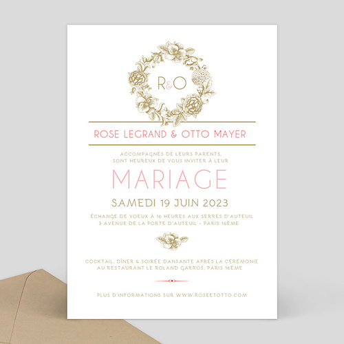 faire part mariage chic