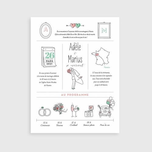 Faire-part de naissance Mon histoire en pictos - Rosemood