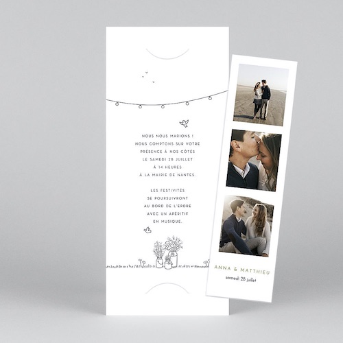 faire part mariage original, faire part mariage marque page