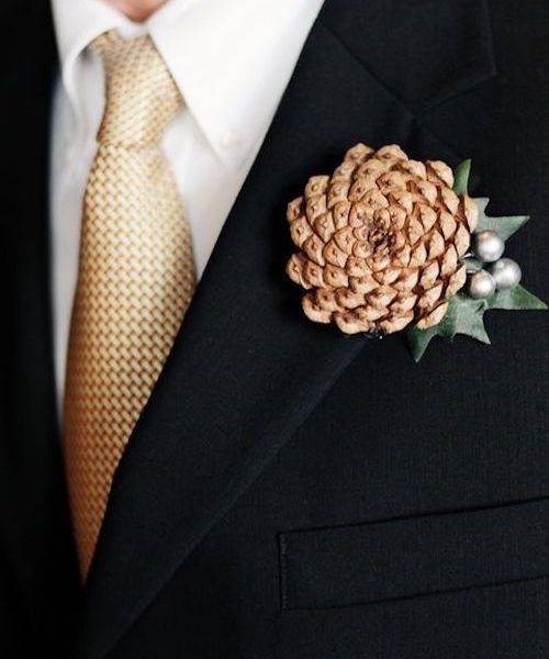 boutonnière mariage hiver