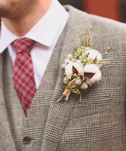 boutonnière mariage hiver