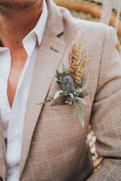 costume mariage beige à carreaux