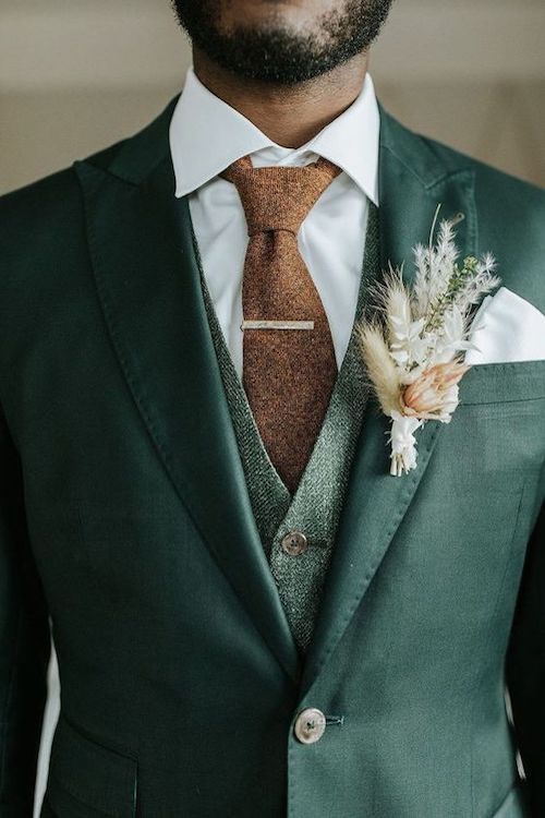 costume mariage vert