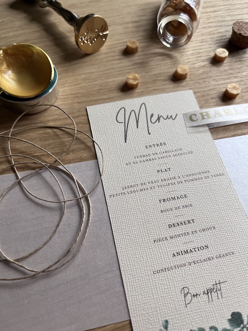 DIY Menu mariage 